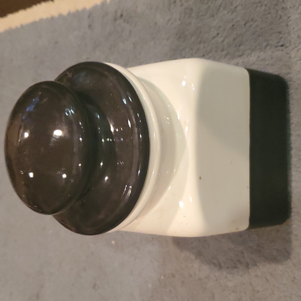 Black and white cookie jar